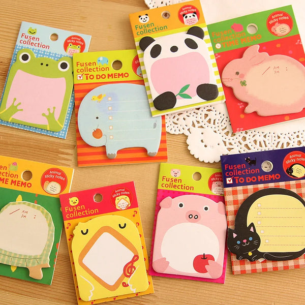 8 Piece Sticker Cute Animal Sticky Notes Notepad