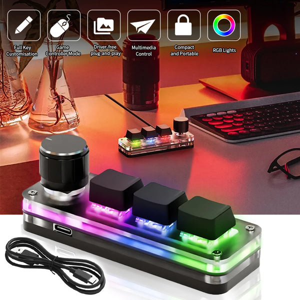 USB  RGB Mechanical Keyboard Gamer 3Keys
